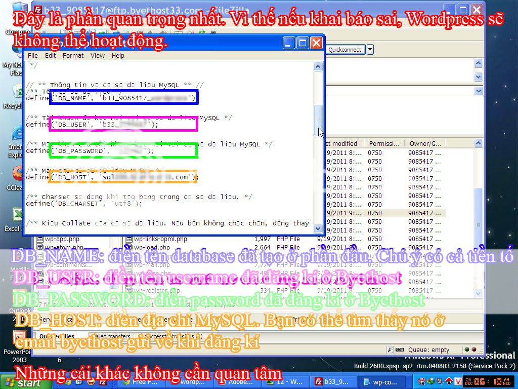 Cài đặt wordpress trên byethost - thông số database wordpress, byethost, co.cc, cai dat, huong dan, thiet ke blog, thu thuat wordpress
