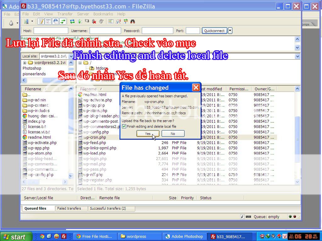 Cài đặt wordpress trên byethost - khai báo xong wordpress, byethost, co.cc, cai dat, huong dan, thiet ke blog, thu thuat wordpress